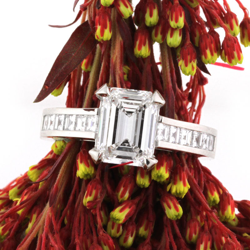 3.26ct Emerald Cut Diamond Engagement Ring | Mark Broumand