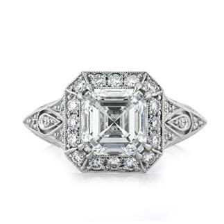 3.34ct Asscher Cut Diamond Engagement Ring | Mark Broumand