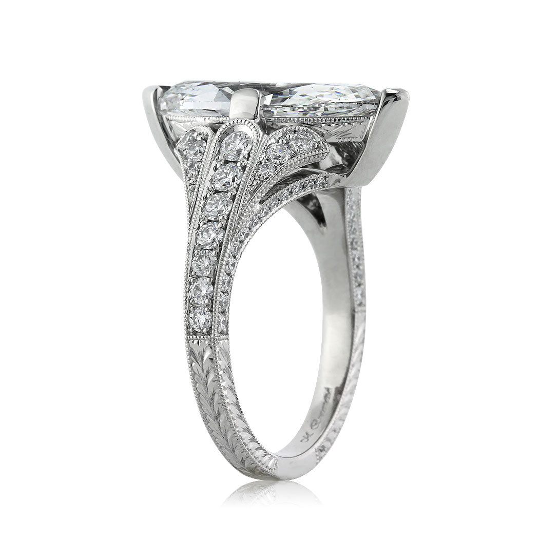 3.86ct Marquise Cut Diamond Engagement Ring Side Tall | Mark Broumand