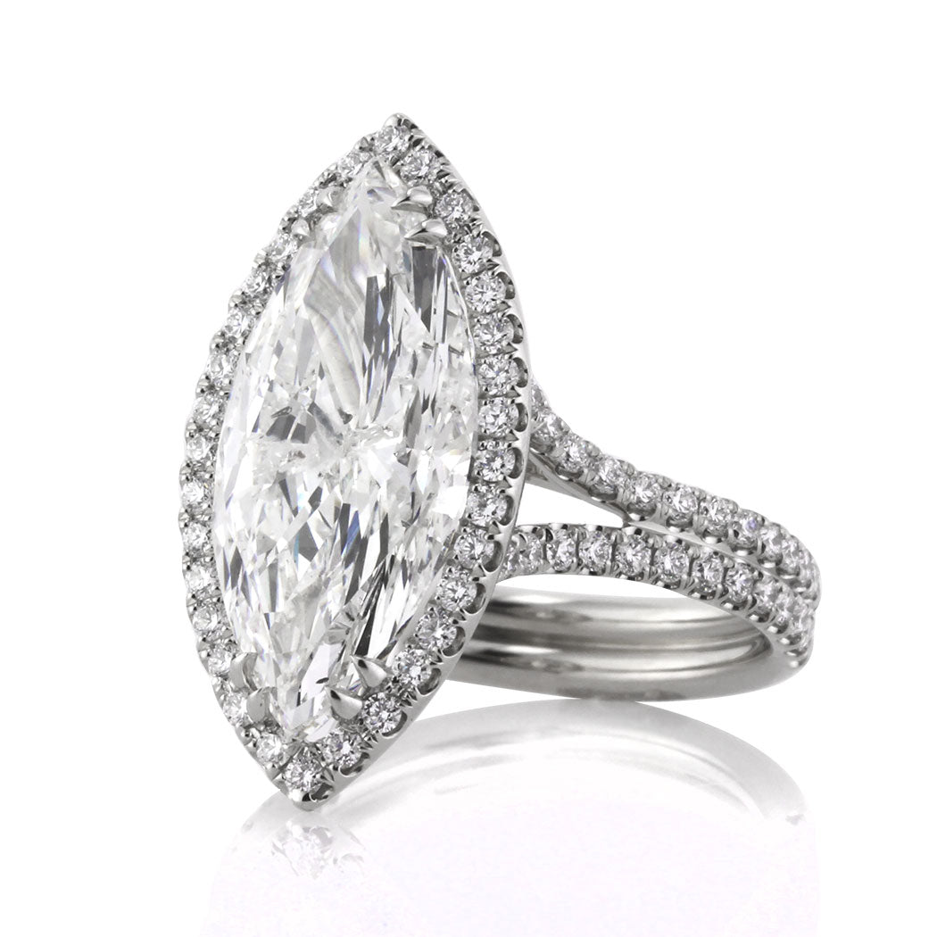 5.87ct Marquise Cut Diamond Engagement Ring Side Angle | Mark Broumand