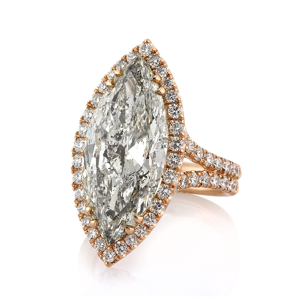 9.68ct Marquise Cut Diamond Engagement Ring Side Angle | Mark Broumand