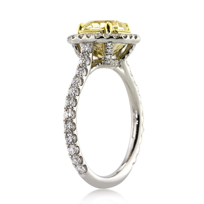 Octagon Brilliant Fancy Yellow Custom Engagement Ring