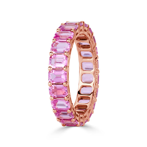 Shay Oval Pink Sapphire Eternity Ring - Rose Gold - Rings - Broken English Jewelry 6.5