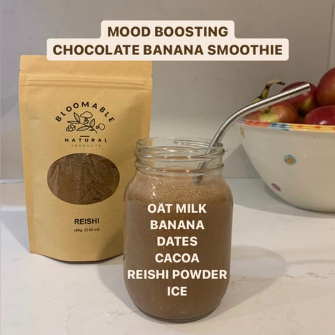 reishi smoothie medicinal mushroom smoothie chocolate banana smoothie