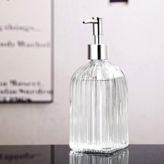 Soap Dispensers, Parisian Clear Fluted Glass Soap Dispenser