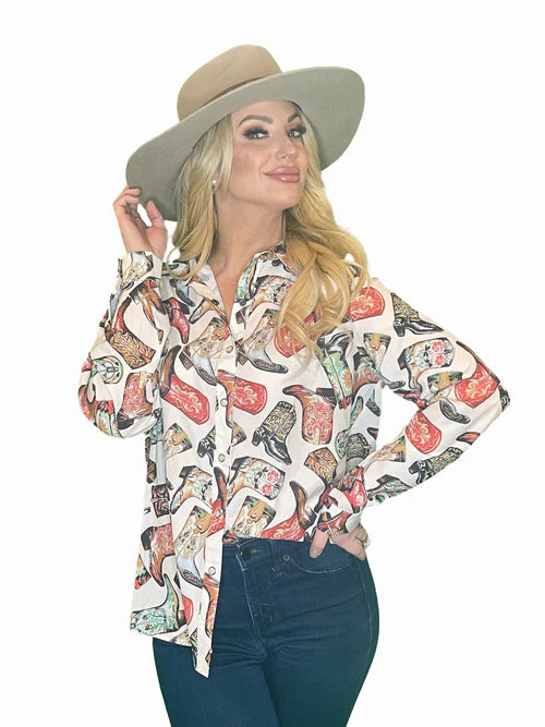 Boot shirt w/Pearl snap buttons