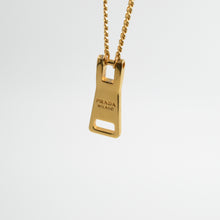 Load image into Gallery viewer, Authentic Prada gold zip - Repurposed and converted necklace (18”/45.7cm long)
