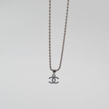 Load image into Gallery viewer, Authentic baby blue Chanel pendant - Repurposed and converted necklace (18.5&quot;/47cm long)
