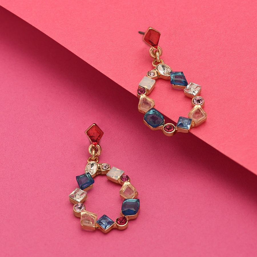 Accessorize London Women's Romantic Ramble Eclectic Stones Short Drop Earring