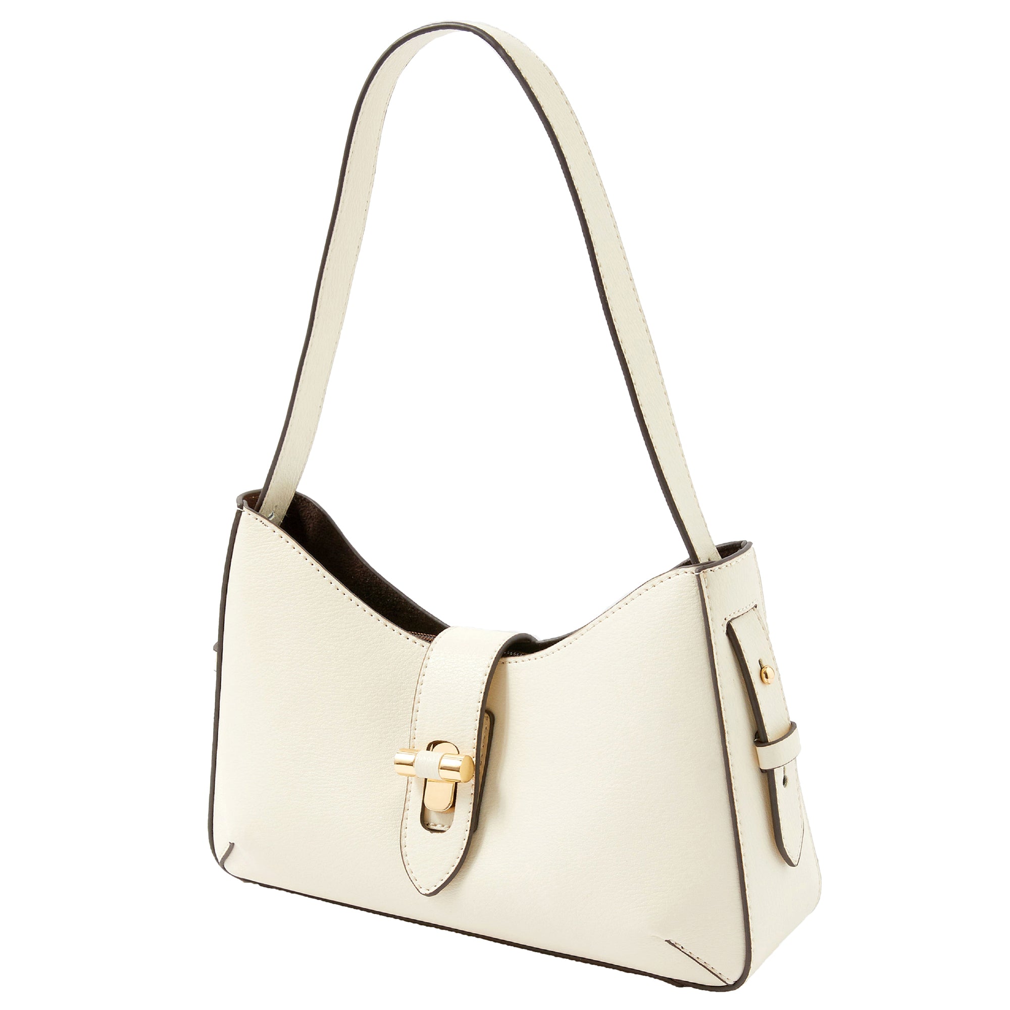 Accessorize London Women's Oversized White Ayda Quilted Adjustable Shoulder  Sling Bag