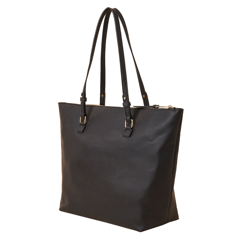 Buy CAPRESE Black Zipper Clouser Esme Faux Leather Women Formal Wear Tote  Handbag | Shoppers Stop