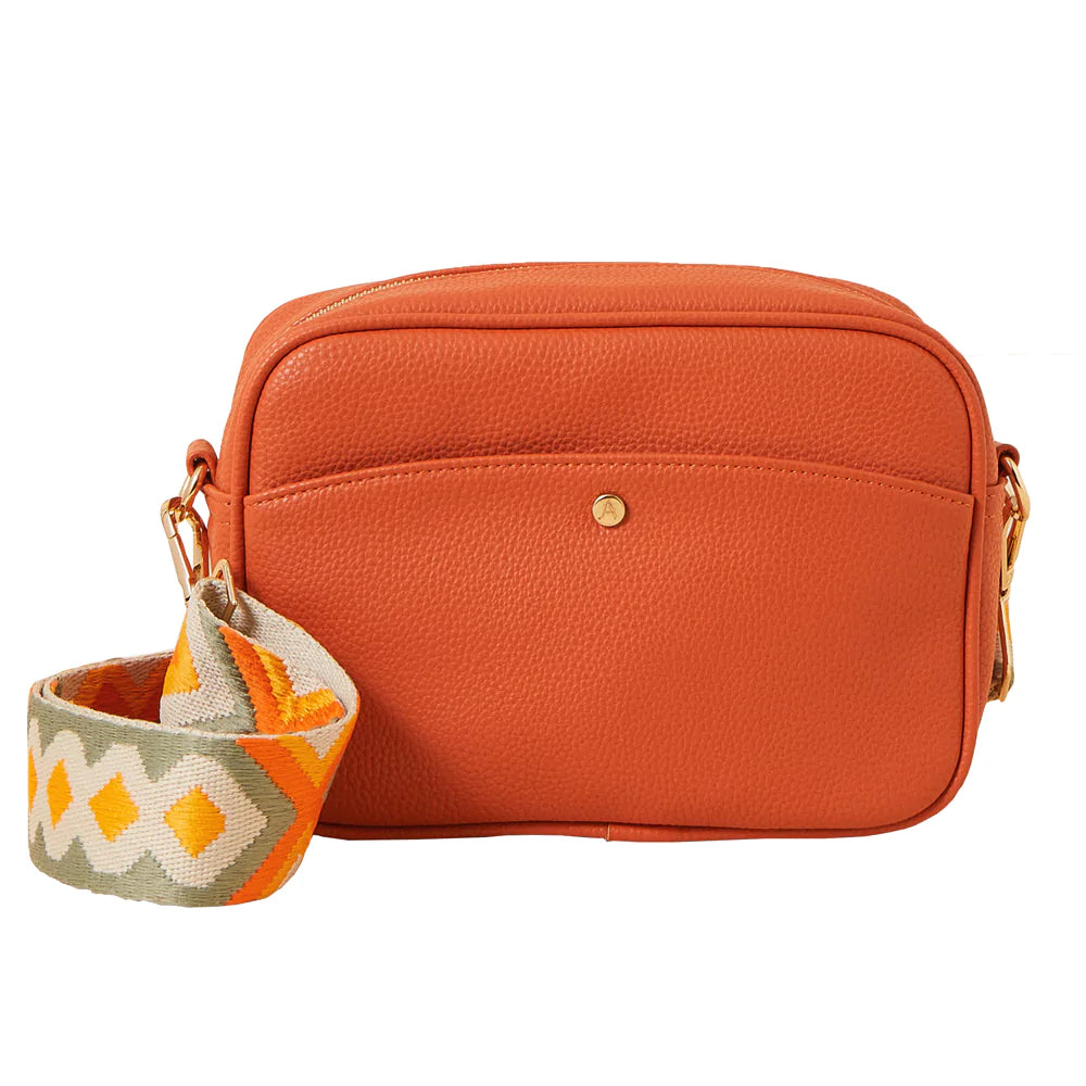 Accessorize London Women's Ruby Saddle Sling Bag-Orange