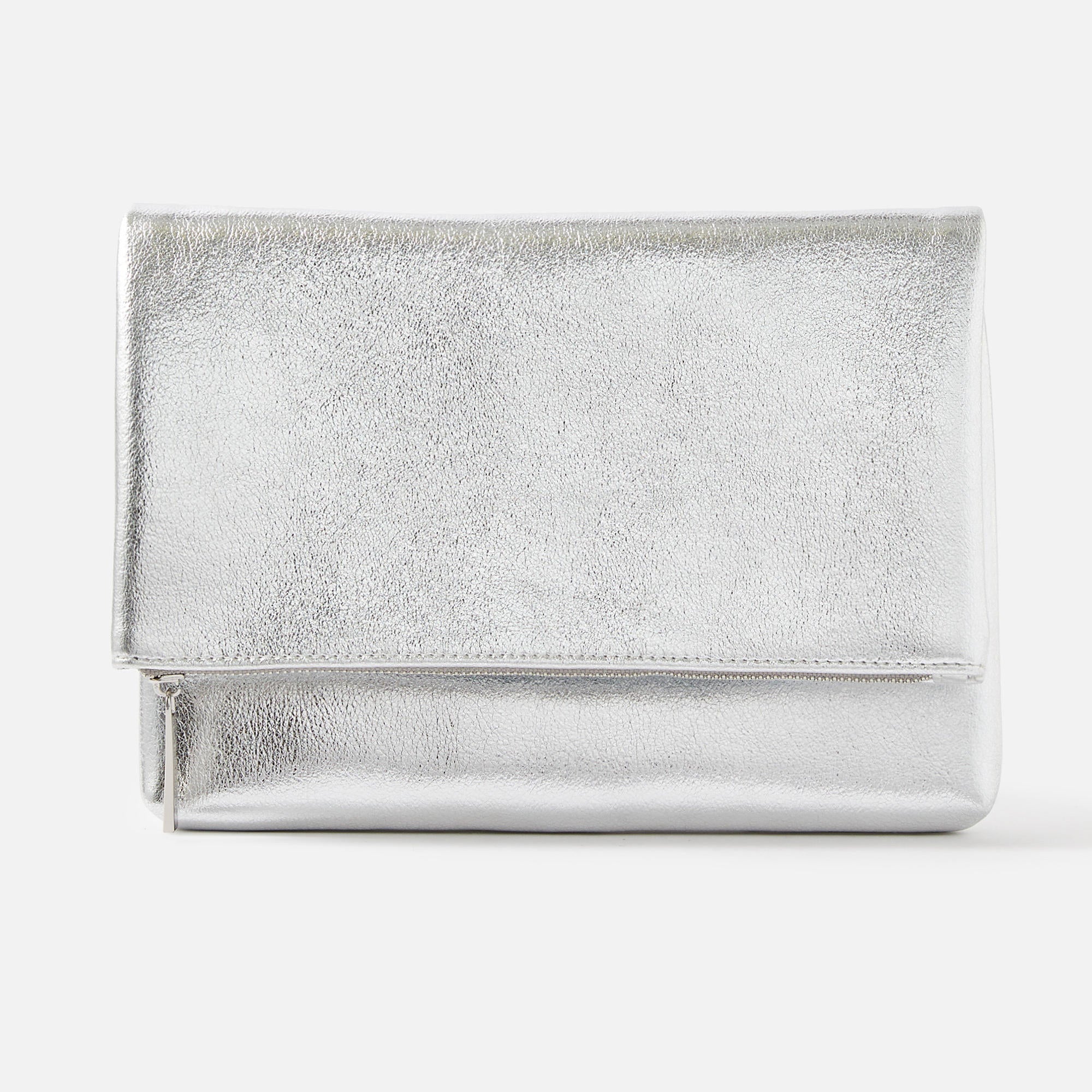 My Accessories London – Lange Clutch-Tasche in Liquid-Silber