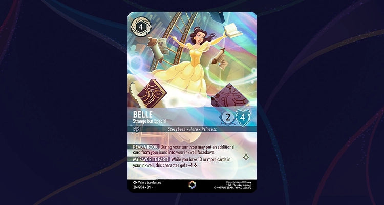 disney lorcana tcg belle strange but special enchanted card