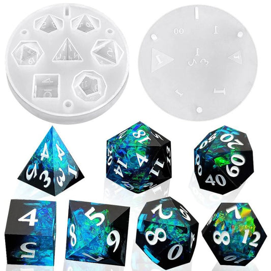 Standard Tabletop Game 7 Dice Mold for UV and Epoxy Resin - Resin Rockers