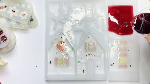 Meuva DIY Silicone Christmas House Castle Mold Epoxy Resin Jewelry