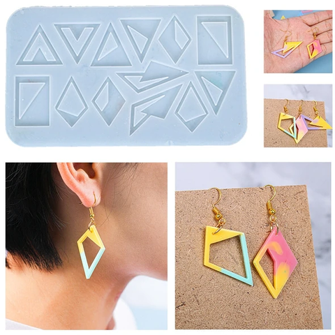 DIY Crystal Epoxy Resin Earrings Mold Water Pattern Wave Necklace Pendant  Bracelet Hanging Earrings Jewelry Silicone Resin Molds