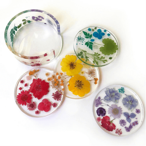 resin dried flowers coaster