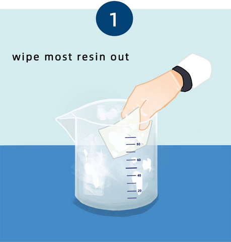 wipe most resin out