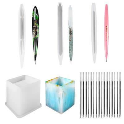  AUANIYAN 17 Pieces Resin Notebook Mold Kit, Include 1Pcs  Notebook Cover Resin Casting Molds for A5, 3Pcs Epoxy Resin Pen Molds,  12Pcs Book Rings,1Pcs Tweezer : Arts, Crafts & Sewing