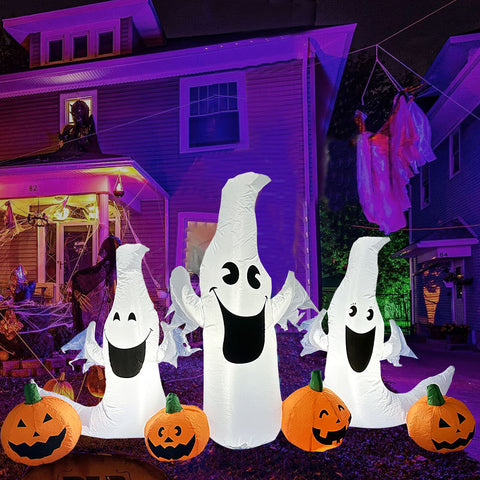 Halloween Inflatable Ghost With Pumpkin Outdoor Decorations