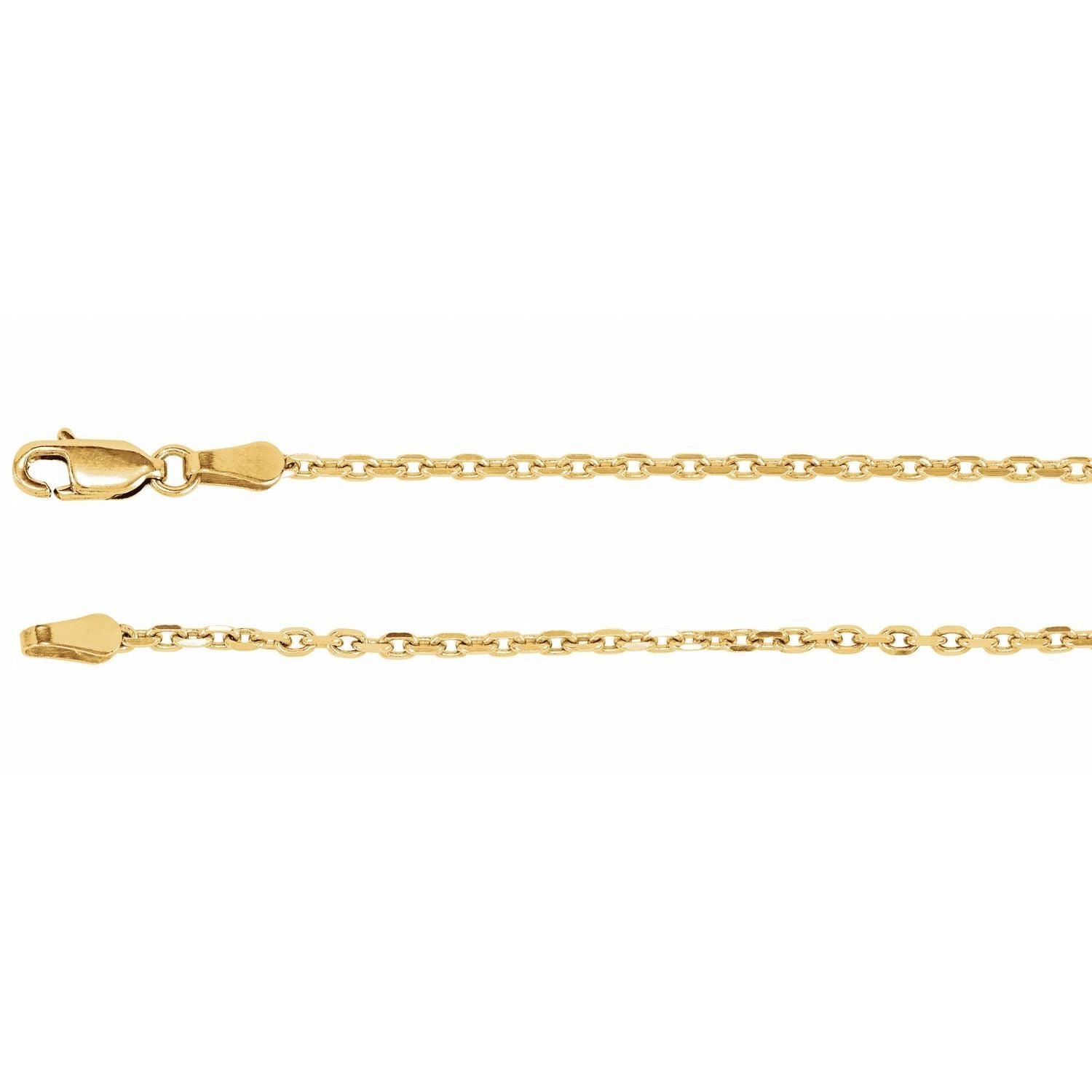 14k diamond cut cable chain