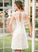 Scoop Dress Neck Wedding Dresses Knee-Length Anya Satin Lace Wedding A-Line