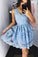 Homecoming Dresses V Neck Tulle With Applique Short/Mini A Line