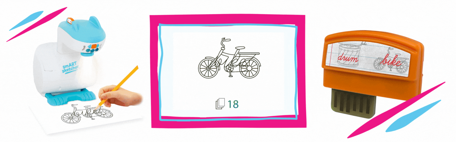 Practicing letters with the smART sketcher® 2.0 Projector is a fun and