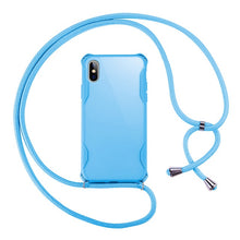 Carregar imagem no visualizador da galeria, Lanyard Chain Tape Necklace Candy Color Phone Case For iPhone 11 7 8 Plus X XR XS 11Pro Max Airbag Soft TPU Back Shell For Carry
