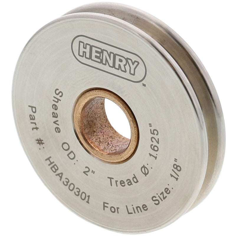 1/8“电缆x 2”直径亨利块不锈钢滑轮自润滑青铜衬套