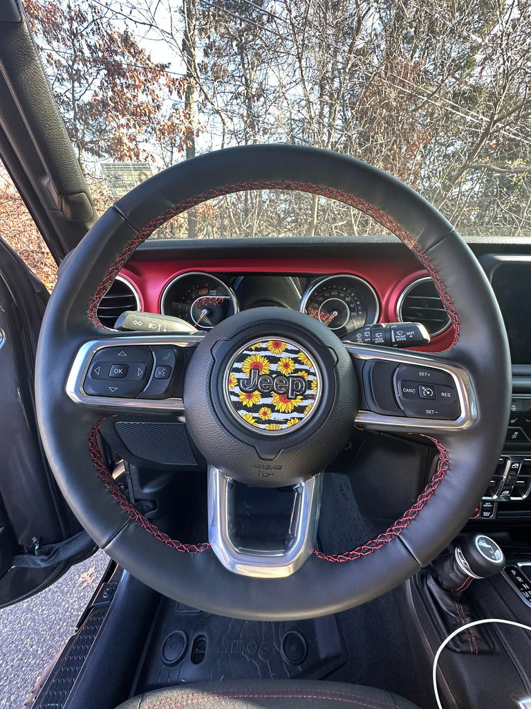 Jeep Wrangler/Gladiator Steering Wheel Sunflower Decal – iWrap Decals &  Graphics