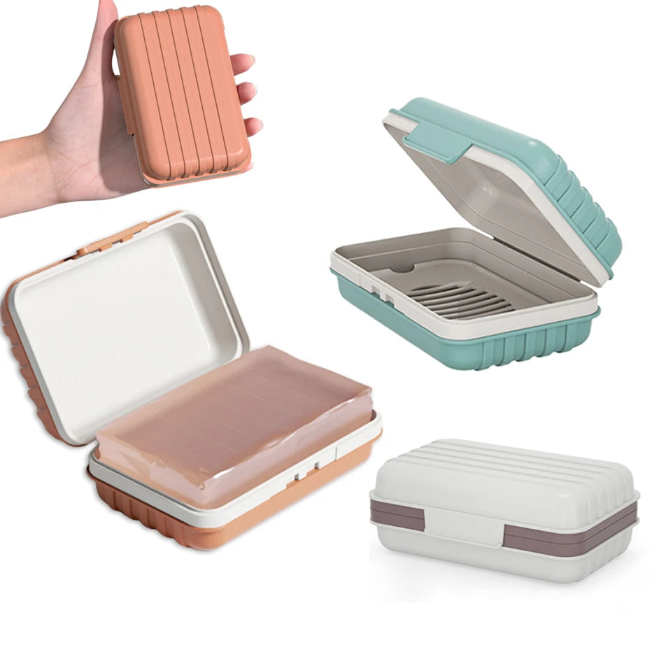 Bathroom Soap Dish with Lid - Travel Essentials Soap Box