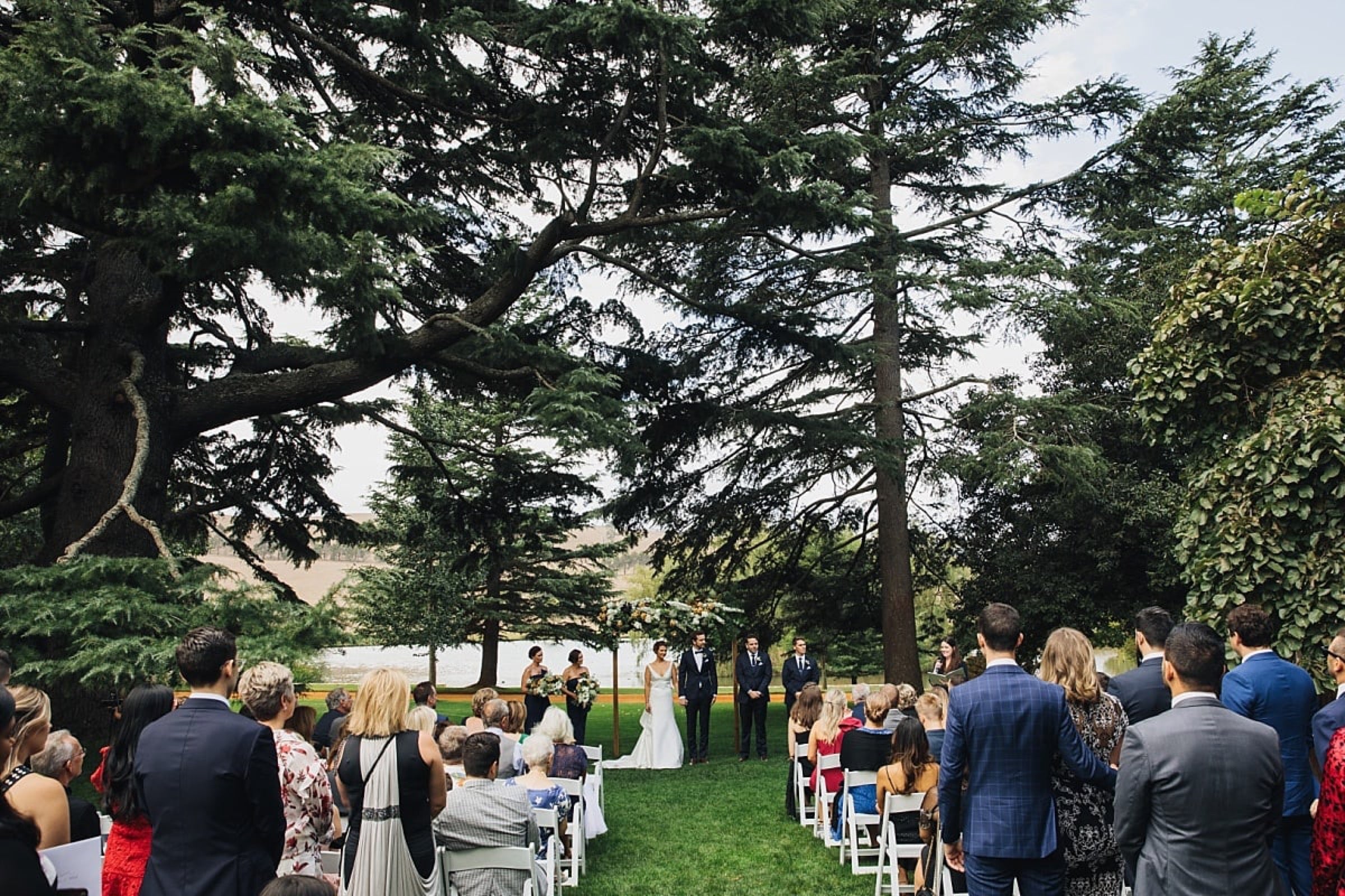 wedding ceremony lakeside bendooley book barn bowral