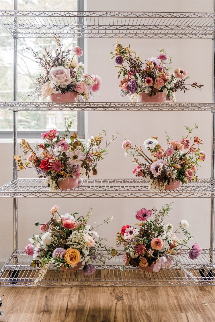 vase arrangements sitting on shelf floral design workshop sydney flourish