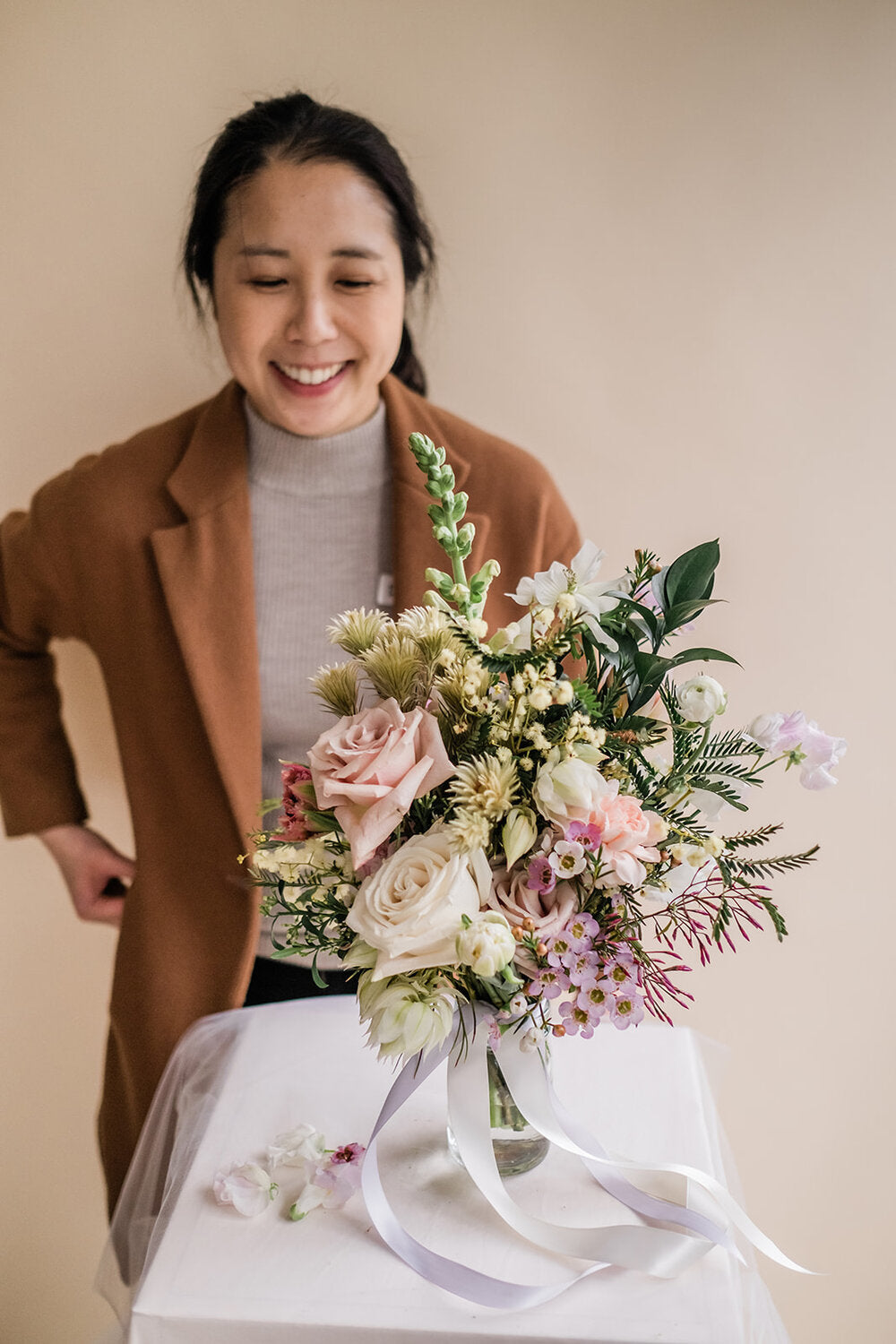 happy student feedback on bridal bouquet sydney floristry course