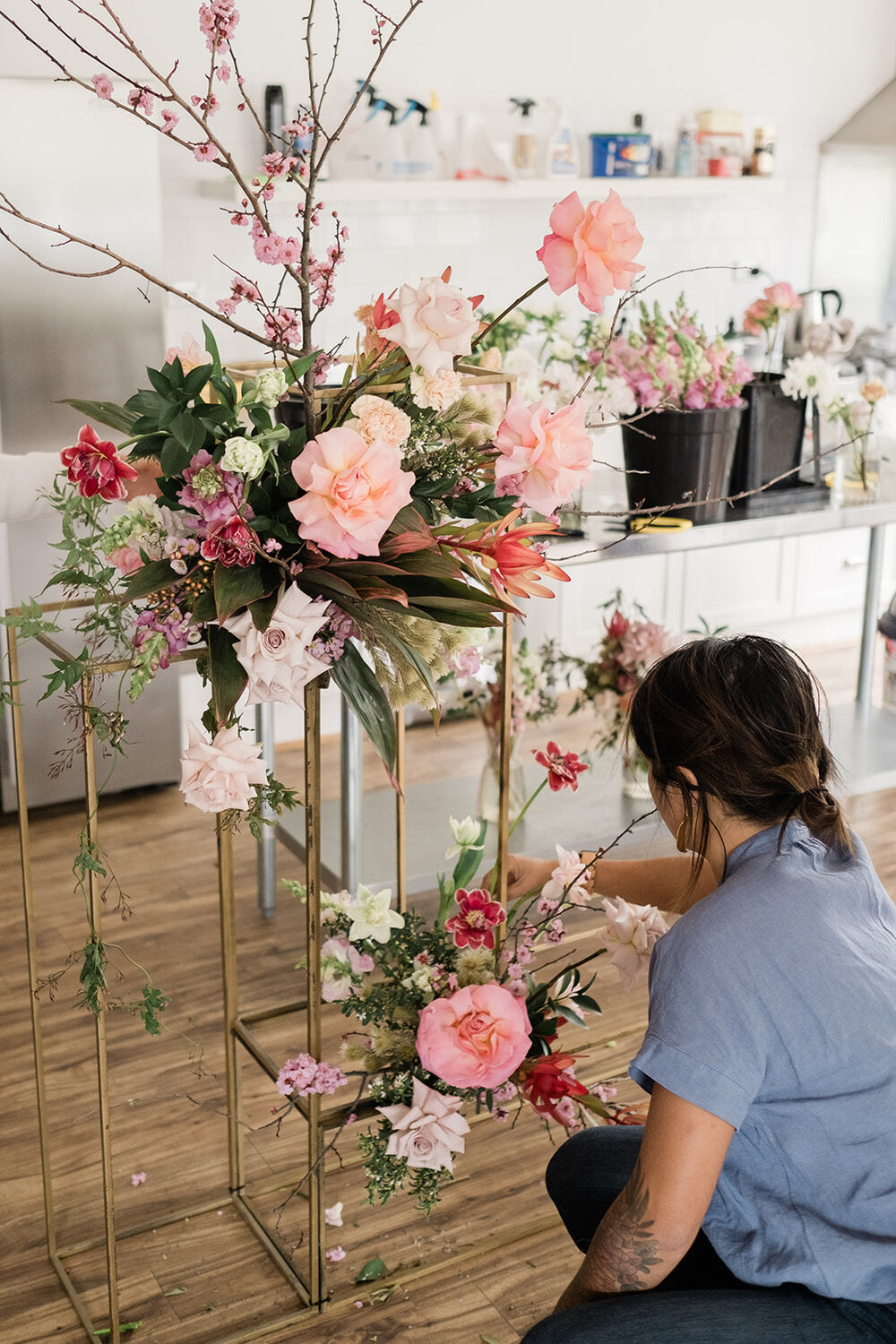 learn wedding floristry backdrop ceremony design foam free installation sydney