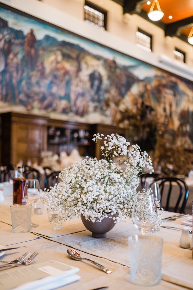 babys breath in vase low guest table flowers the refectory sydney uni hostco
