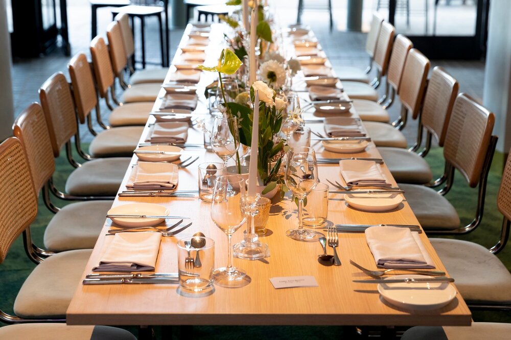 table setting at terrace on the domain event