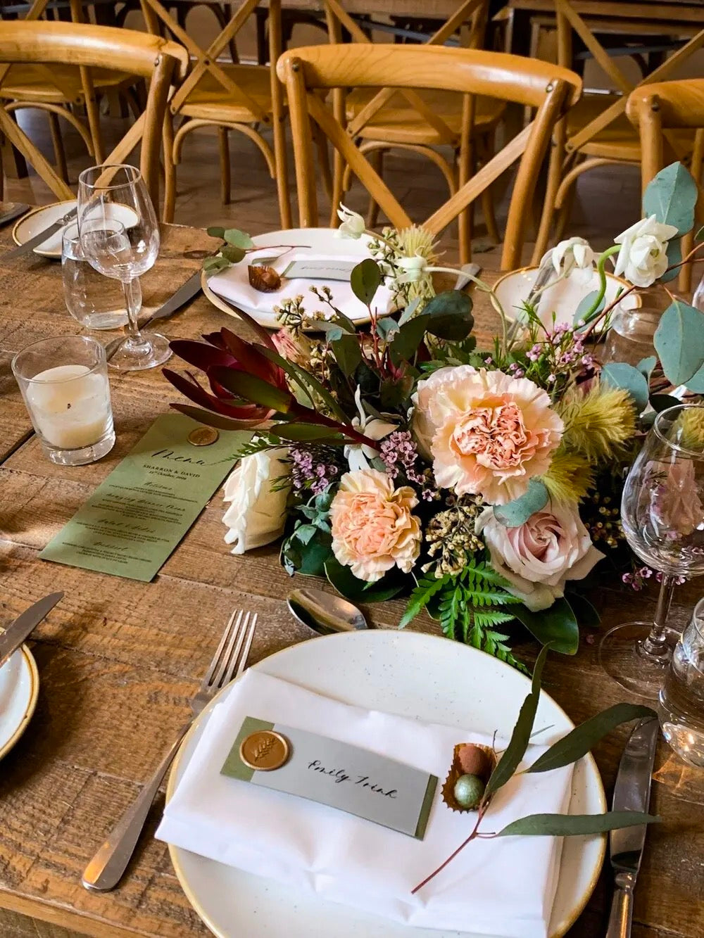 flower arrangement on table at centennial homestead
