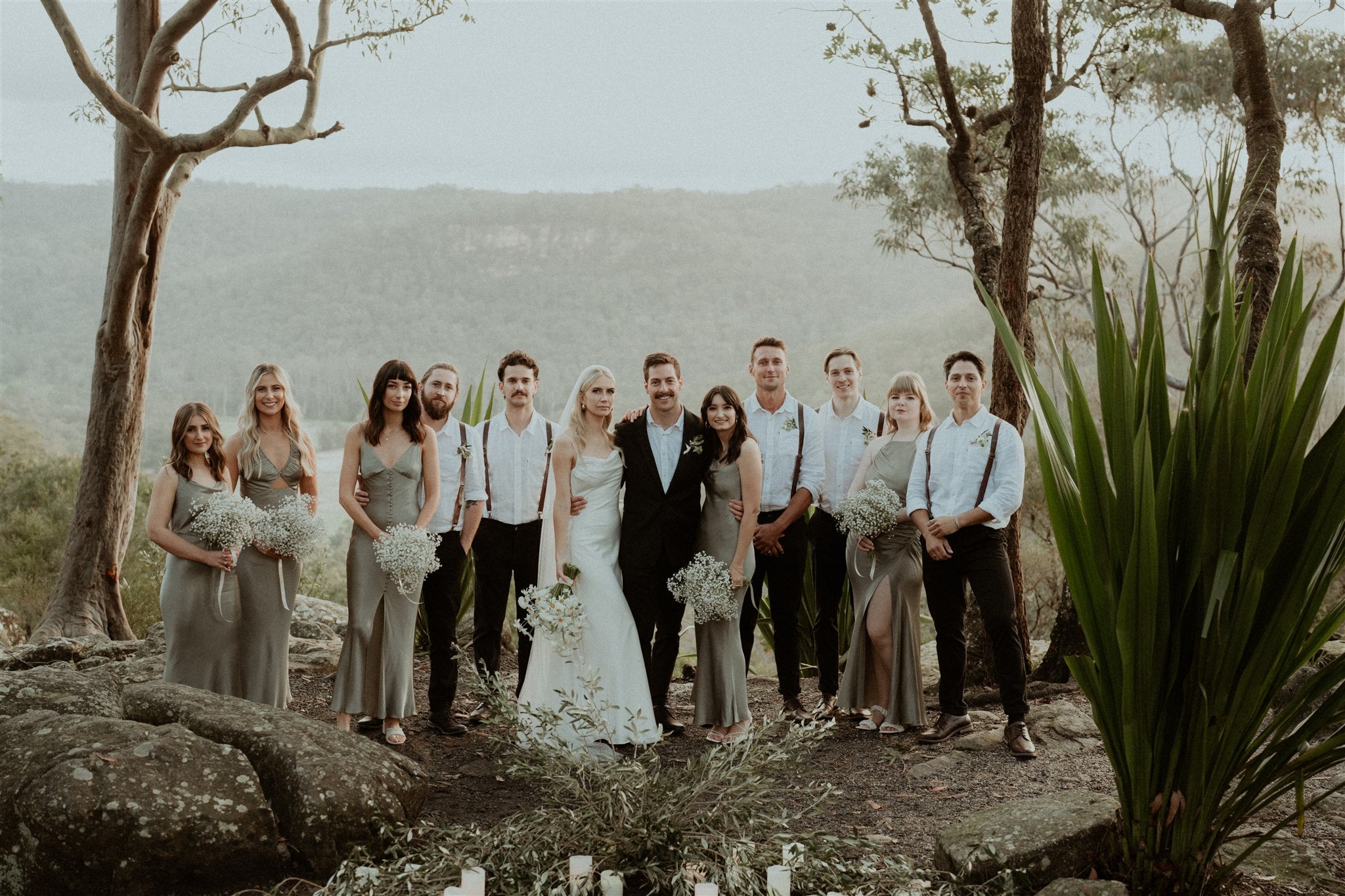 glenworth valley wedding bridal party photoshoot
