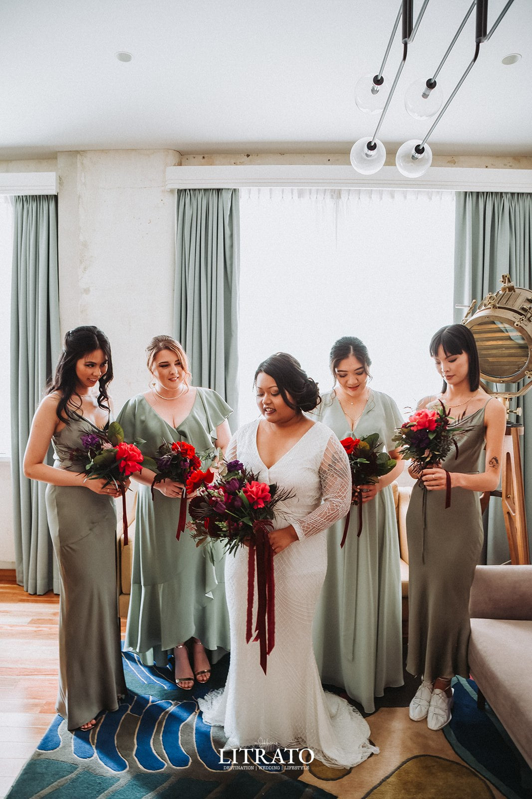 old clare wedding bridal party bouquet