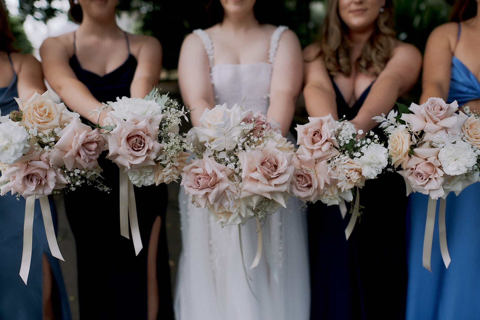 bridal party with flowers bouquets sydney wedding james bennett photographer