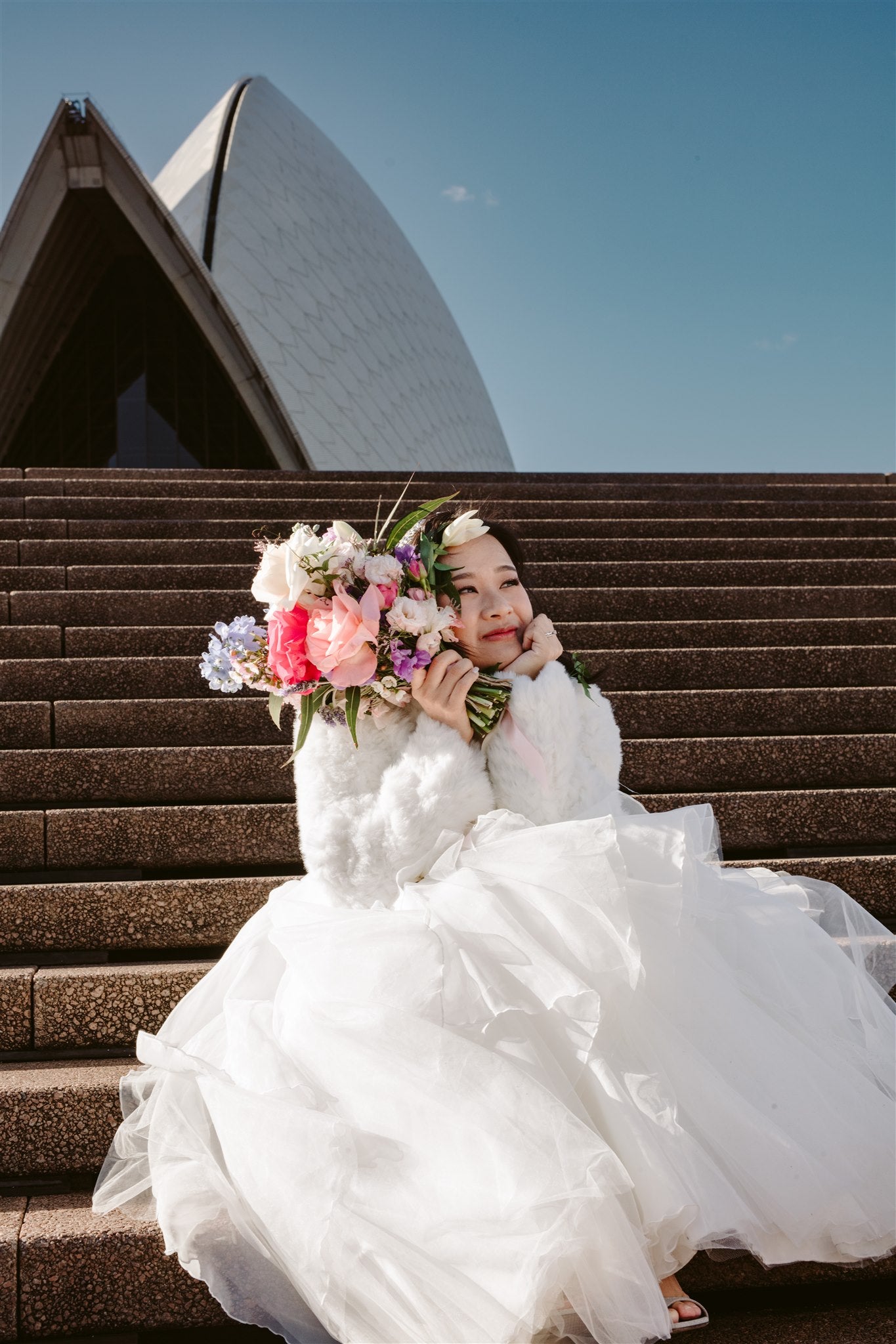 sydney opera house wedding bride