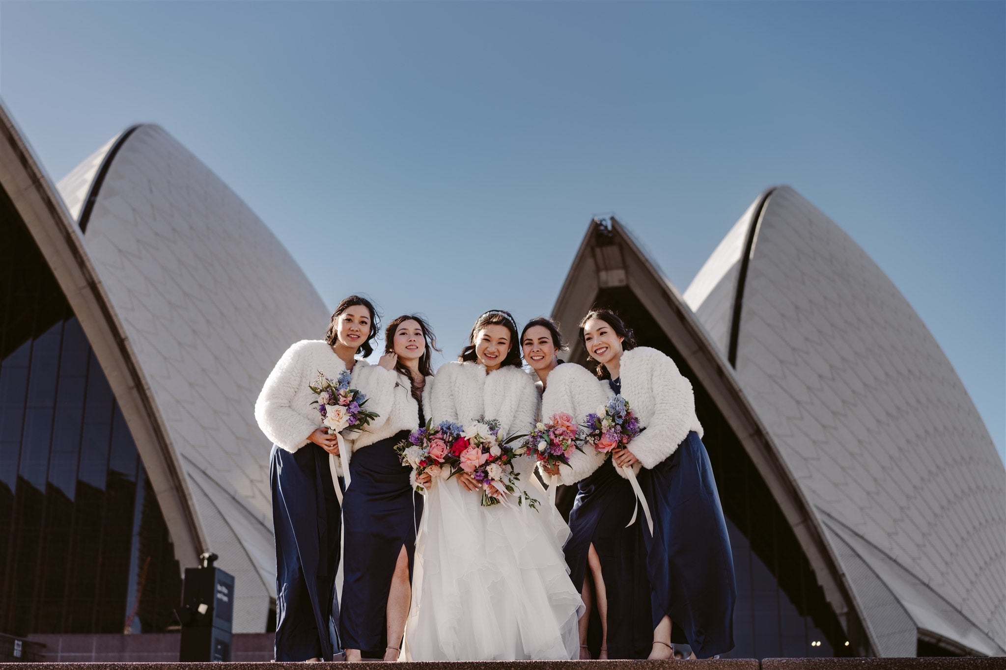 sydney opera house wedding bridal party