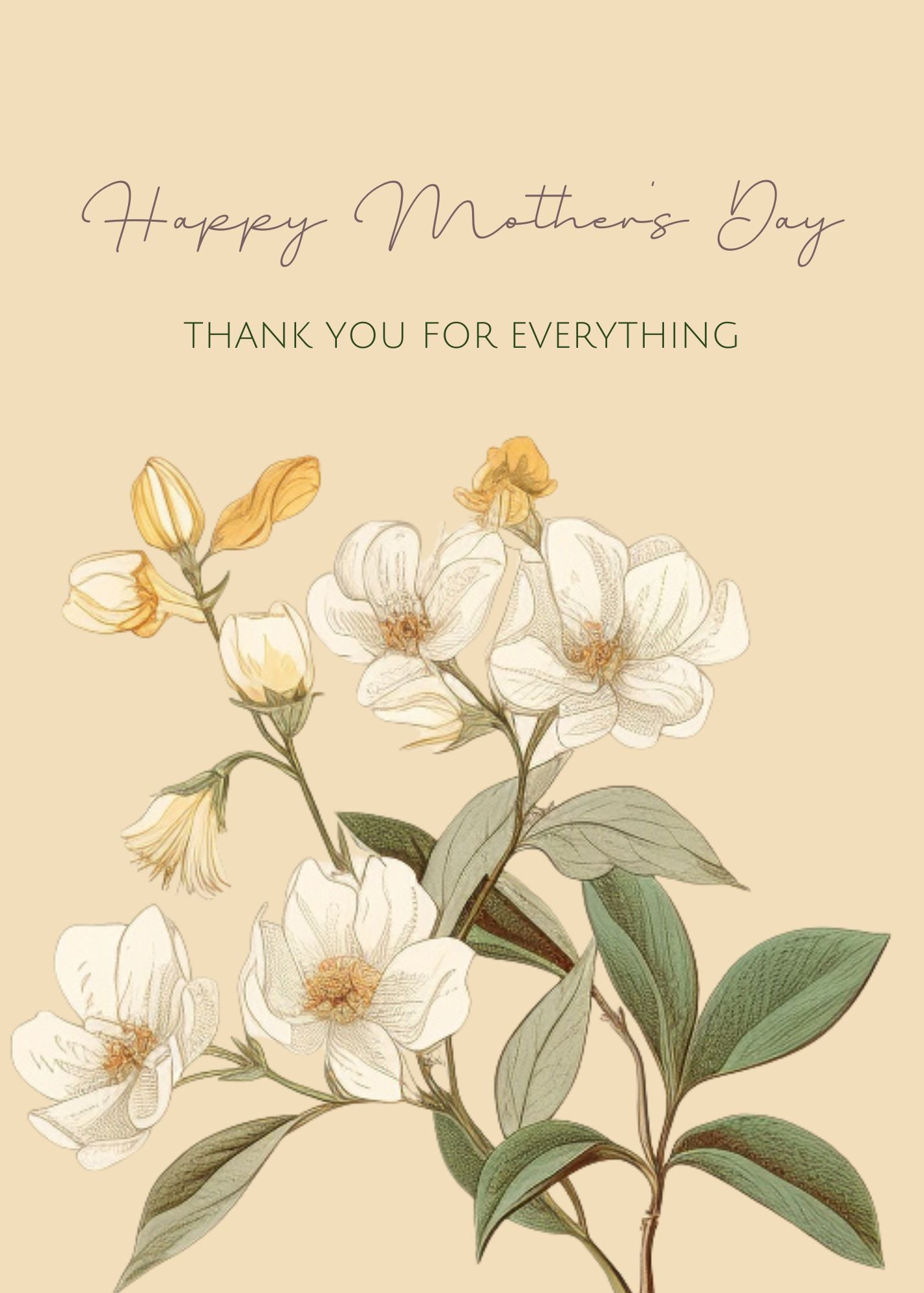mothers day diy card ideas craft printable canva white flowers