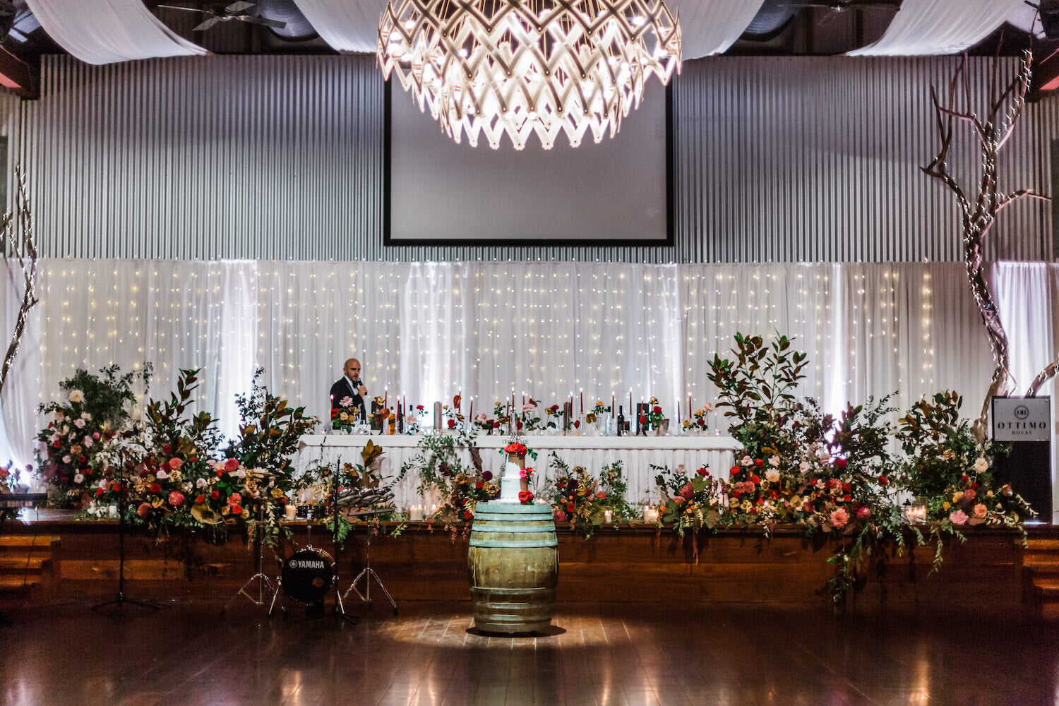 wedding stage bridal party at ottimo house sydney flowers
