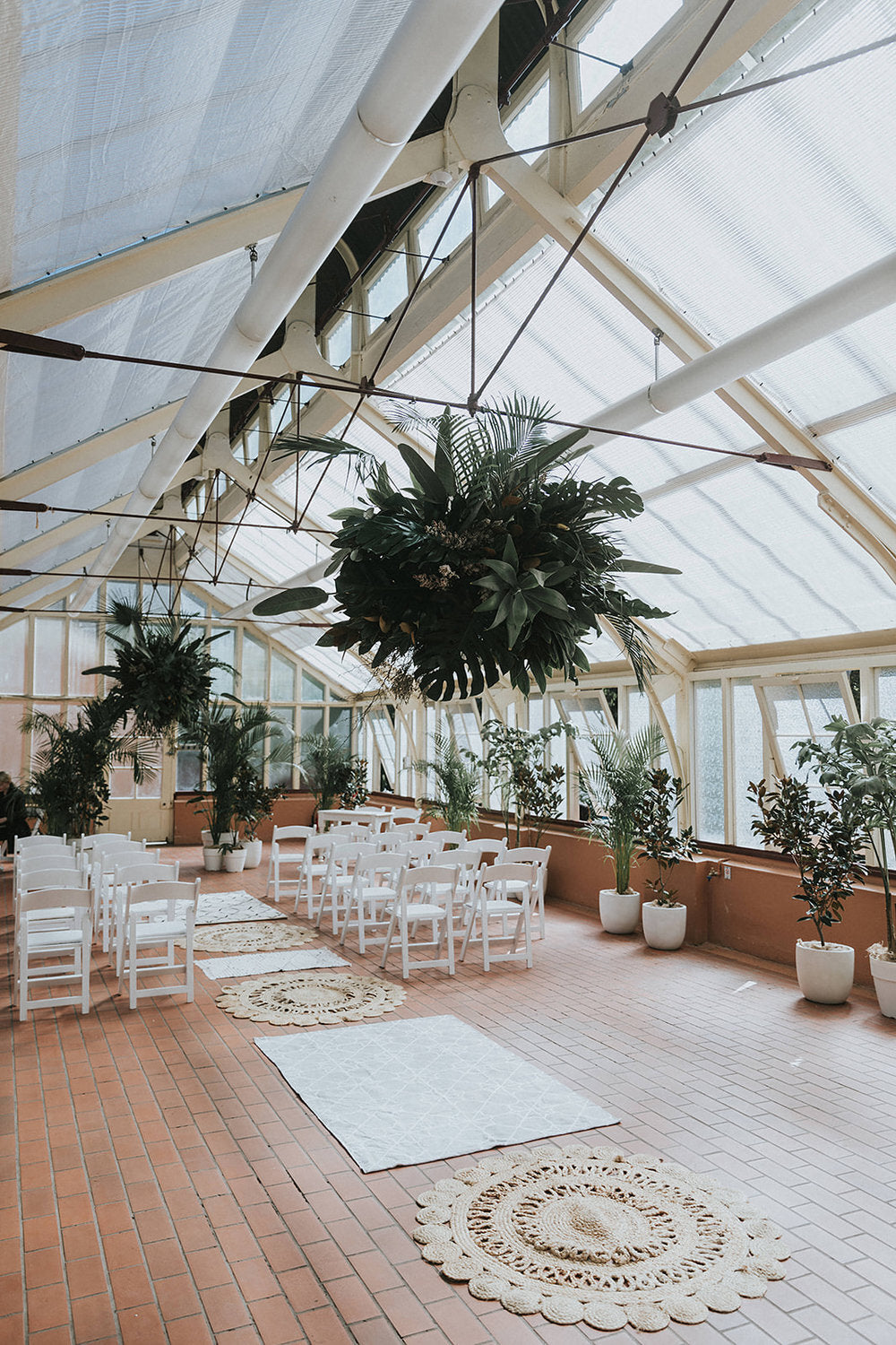 wedding ceremony inside sydney botanic gardens palm house