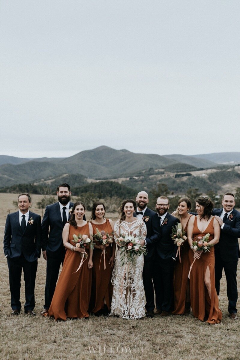 bridal party wedding photography by willow and co