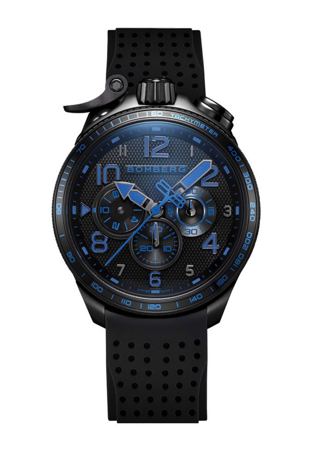 BOLT-68 Racing Chrono Quartz Dark Blue Silicon Watch 45 mm